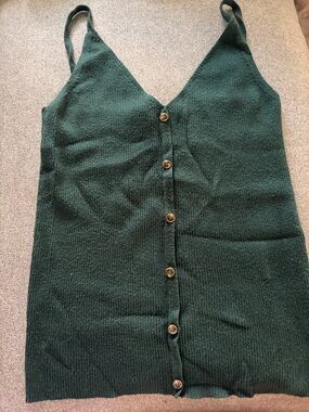 Wishlist Forest Green Button-Down Knit Tank